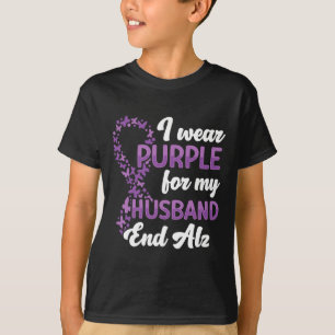 I Wear Purple For My Husbynd End Heimer Heimerheim T-Shirt