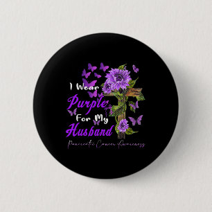 I Wear Purple For My Husbynd Pancreatic Cancer Awa 2 Inch Round Button