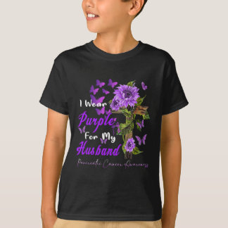 I Wear Purple For My Husbynd Pancreatic Cancer Awa T-Shirt