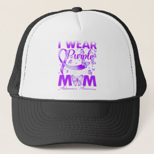I Wear Purple For My Mom Alzheimer's Awareness Trucker Hat