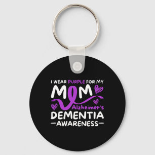 I Wear Purple For My Mom Brain Disorder Keychain