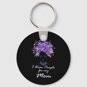 I Wear Purple For My Mom Family Support Heimerheim Keychain