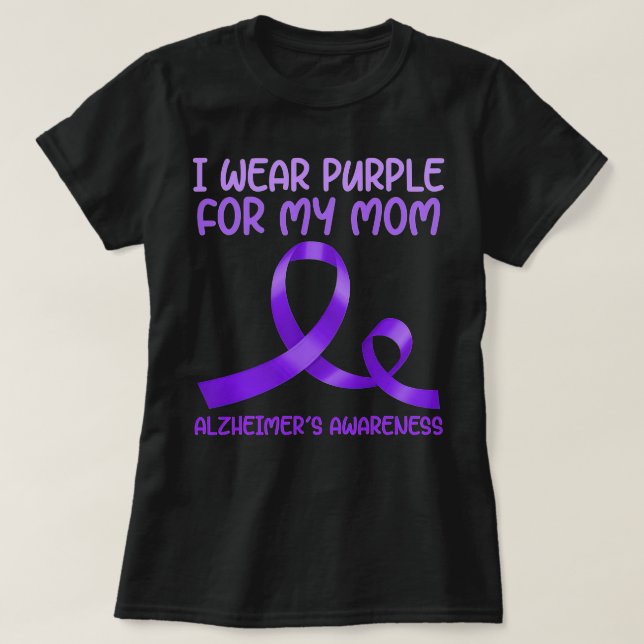 I Wear Purple For My Mom T-Shirt (Design Front)