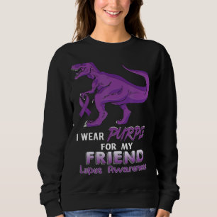 I Wear Purple For My Mommy Lupus Awareness Dinosa Sweatshirt