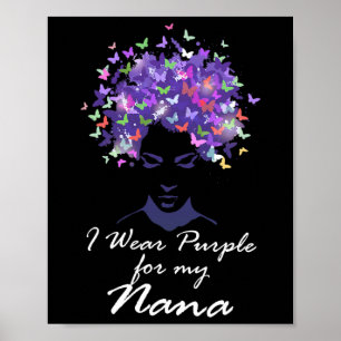 I Wear Purple For My Nana Mother Support Heimerhei Poster