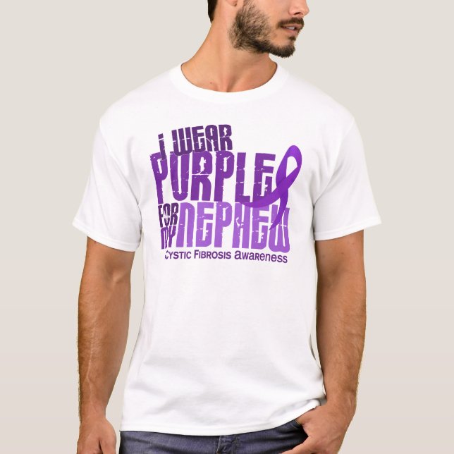 I Wear Purple For My Nephew 6.4 Cystic Fibrosis T-Shirt (Front)