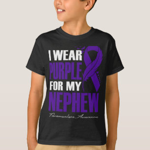 I Wear Purple For My Nephew Fibromyalgia Awareness T-Shirt