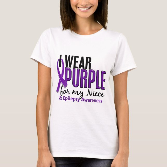 I Wear Purple For My Niece 10 Epilepsy T-Shirt (Front)