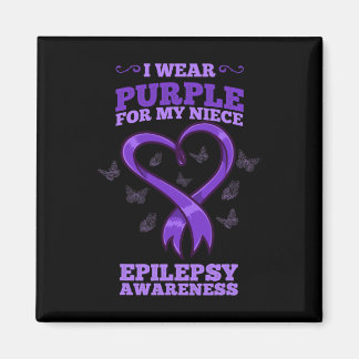 I Wear Purple For My Niece Epilepsy Awareness 2 Magnet