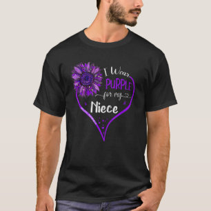 I Wear Purple For My Niece Epilepsy Awareness Sunf T-Shirt