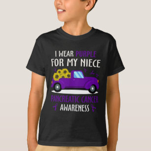 I Wear Purple For My Niece Pancreatic Cancer Aware T-Shirt