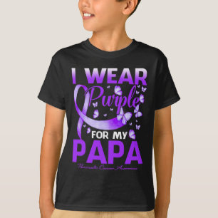 I Wear Purple For My Papa Pancreatic Cancer Awaren T-Shirt