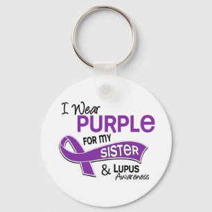 I Wear Purple For My Sister 42 Lupus Keychain