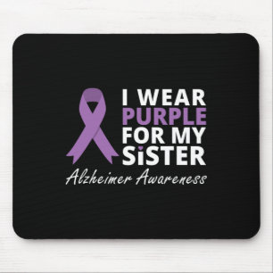 I Wear Purple For My Sister T Shirt Ribbon Family Mouse Pad