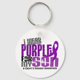 I Wear Purple For My Son 6 Crohn’s Disease Keychain