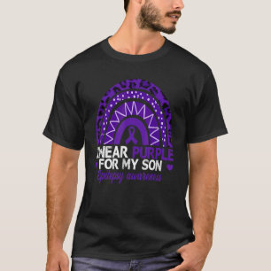 I Wear Purple For My Son Epilepsy Awareness Boho R T-Shirt