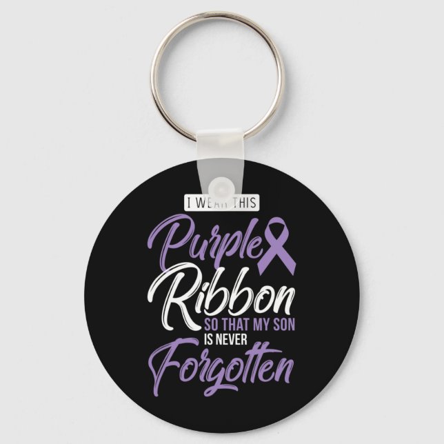 I Wear Purple For My Son International Awareness O Keychain (Front)