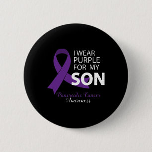 I Wear Purple For My Son - Pancreatic Cancer Aware 2 Inch Round Button
