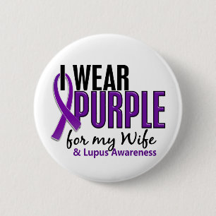 I Wear Purple For My Wife 10 Lupus 2 Inch Round Button