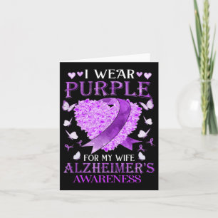 I Wear Purple For My Wife Heimerheimer Awareness Card