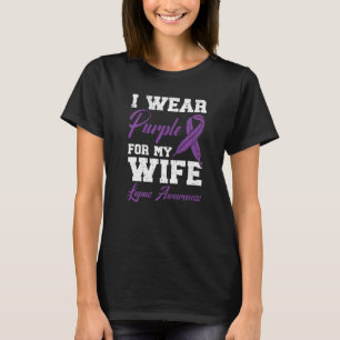 I Wear Purple For My Wife Lupus Awareness Support T-Shirt