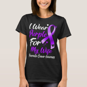 I Wear Purple For My Wife Pancreatic Cancer Awaren T-Shirt