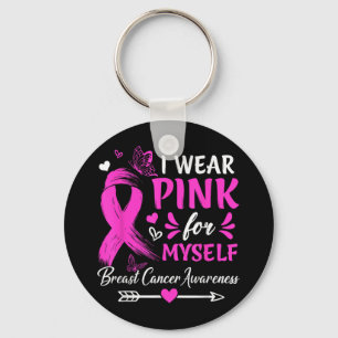 I Wear Purple For Myself Breast Cancer Awareness B Keychain