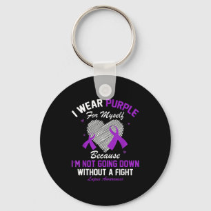I Wear Purple For Myself Lupus Awareness Heart Pur Keychain