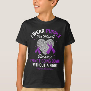 I Wear Purple For Myself Lupus Awareness Heart Pur T-Shirt