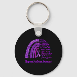 I Wear Purple For Sjogren's Syndrome Awareness War Keychain