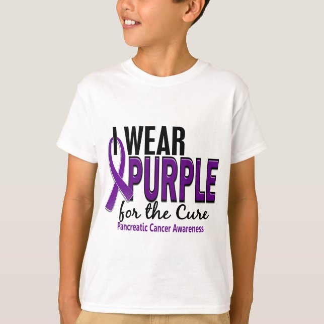 I Wear Purple For The Cure 10 Pancreatic Cancer T-Shirt (Front)