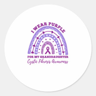 I Wear Purple Granddaughter Cystic Fibrosis Classic Round Sticker