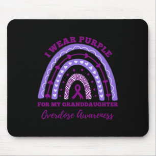I Wear Purple Granddaughter Overdose Awareness Rai Mouse Pad