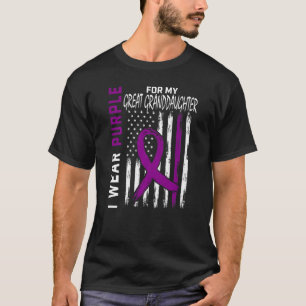 I Wear Purple Great Granddaughter Epilepsy Awarene T-Shirt