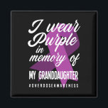 I Wear Purple In Memory For Granddaughter Overdose Magnet<br><div class="desc">I Wear Purple In Memory For Granddaughter Overdose Awareness</div>