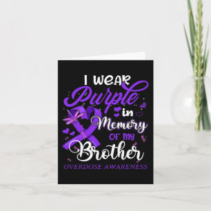 I Wear Purple In Memory For My Brother Overdose Aw Card