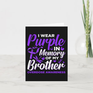 I Wear Purple In Memory For My Brother Overdose Aw Card