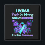 I Wear Purple In Memory For My Brother Overdose Aw Magnet<br><div class="desc">I Wear Purple In Memory For My Brother Overdose Awareness 1</div>