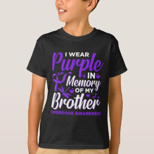 I Wear Purple In Memory For My Brother Overdose Aw T-Shirt