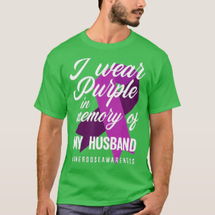 I Wear Purple In Memory For My Husband Overdose Aw T-Shirt