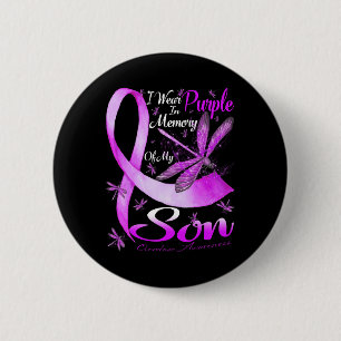 I Wear Purple In Memory For My Son Overdose Awaren 2 Inch Round Button