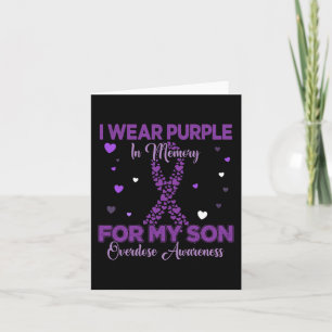 I Wear Purple In Memory For My Son Overdose Awaren Card