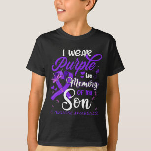 I Wear Purple In Memory For My Son Overdose Awaren T-Shirt