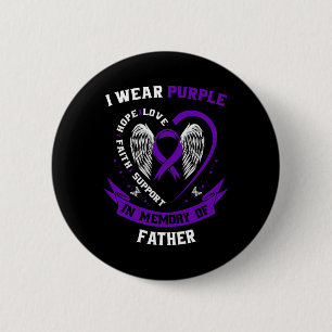 I Wear Purple In Memory Of Father Dad Pancreatic C 2 Inch Round Button