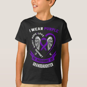 I Wear Purple In Memory Of Granddaughter Pancreati T-Shirt
