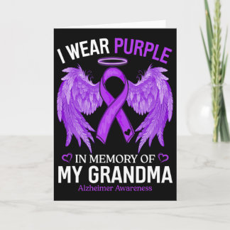 I Wear Purple In Memory Of Grandma Heimerheimer Aw Card