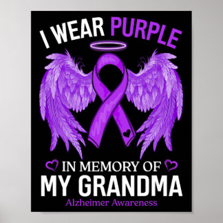 I Wear Purple In Memory Of Grandma Heimerheimer Aw Poster