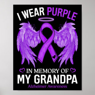I Wear Purple In Memory Of Grandpa Heimerheimer Aw Poster