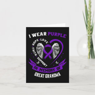 I Wear Purple In Memory of Great Grandma Epilepsy  Card