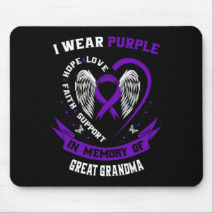 I Wear Purple In Memory of Great Grandma Epilepsy Mouse Pad